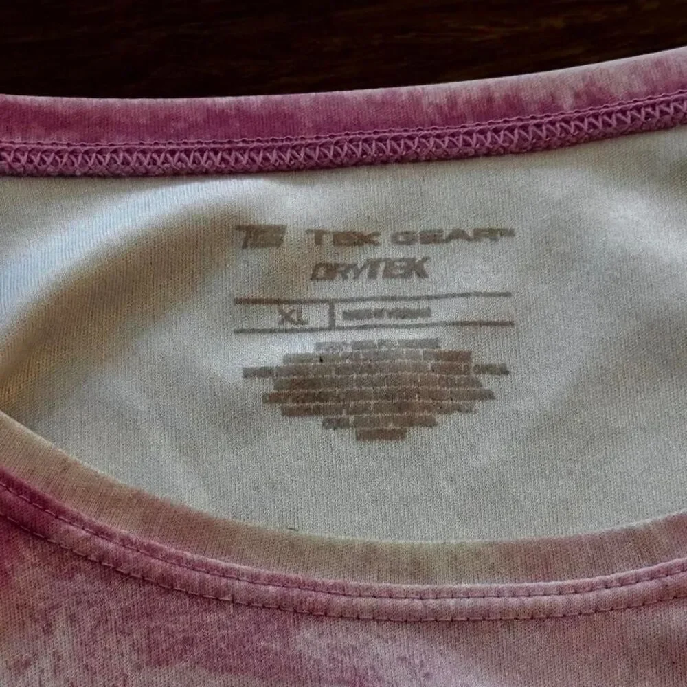 Nike Women's Pink and White T-shirt
